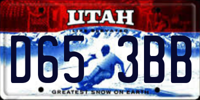 UT license plate D653BB