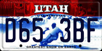 UT license plate D653BF