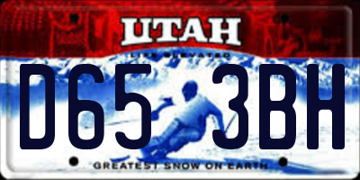 UT license plate D653BH