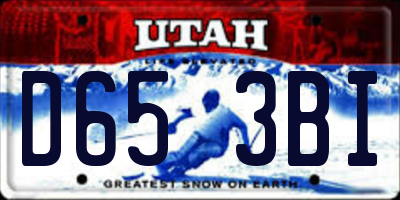 UT license plate D653BI