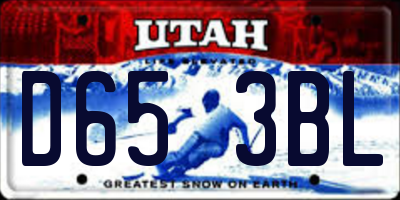 UT license plate D653BL