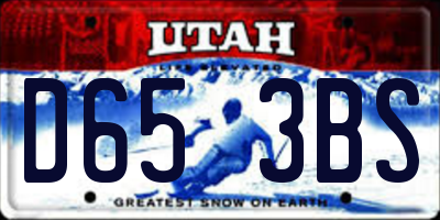 UT license plate D653BS