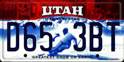 UT license plate D653BT