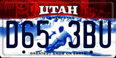 UT license plate D653BU