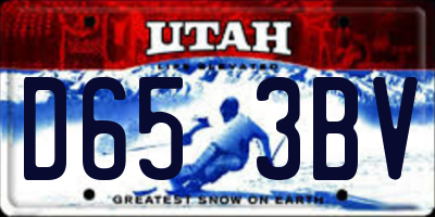 UT license plate D653BV