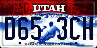 UT license plate D653CH