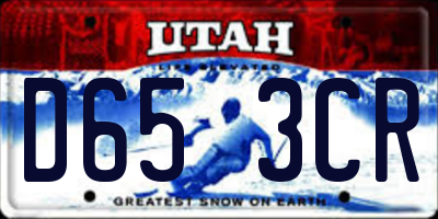UT license plate D653CR