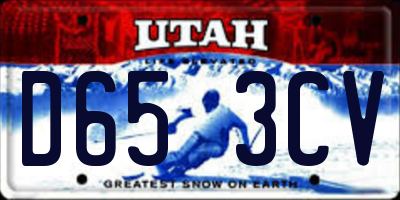 UT license plate D653CV