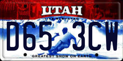UT license plate D653CW