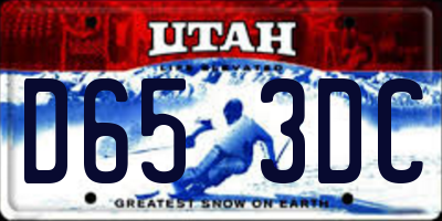 UT license plate D653DC