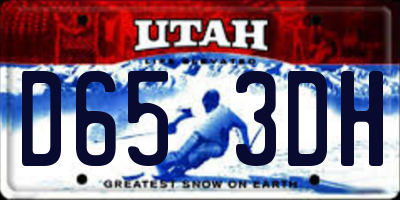 UT license plate D653DH