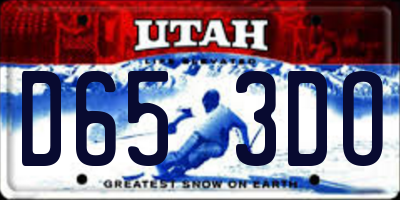 UT license plate D653DO