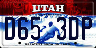 UT license plate D653DP