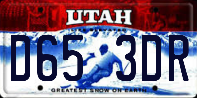 UT license plate D653DR
