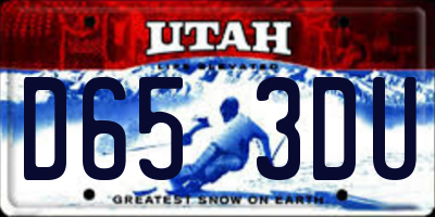 UT license plate D653DU