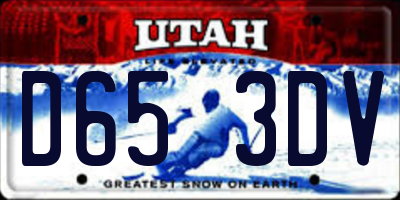 UT license plate D653DV