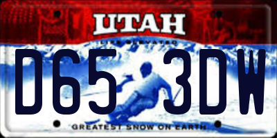 UT license plate D653DW