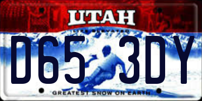 UT license plate D653DY