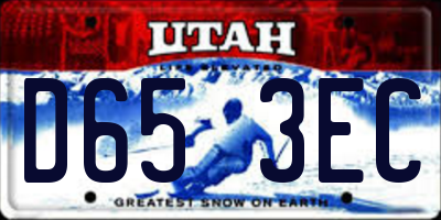 UT license plate D653EC