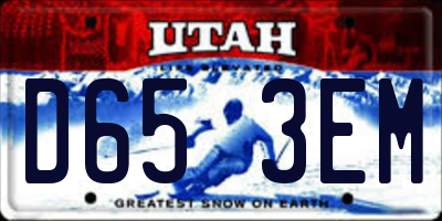UT license plate D653EM
