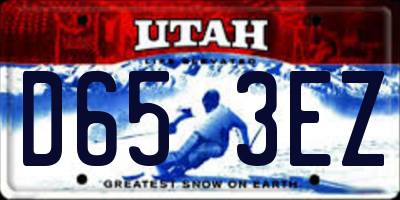 UT license plate D653EZ