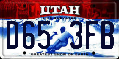 UT license plate D653FB