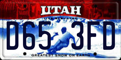 UT license plate D653FD