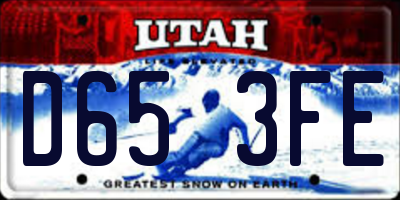 UT license plate D653FE