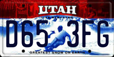 UT license plate D653FG
