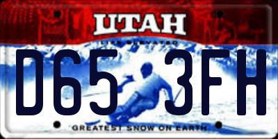 UT license plate D653FH