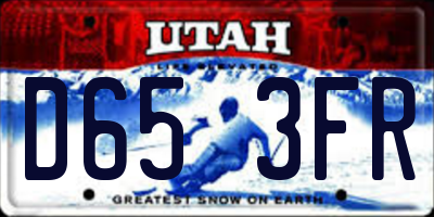 UT license plate D653FR