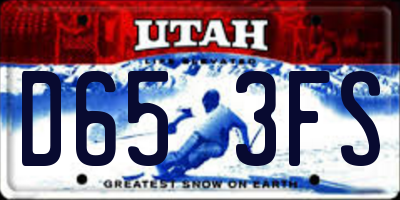 UT license plate D653FS