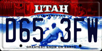 UT license plate D653FW