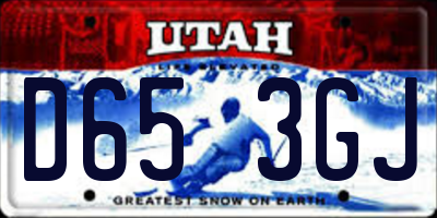 UT license plate D653GJ