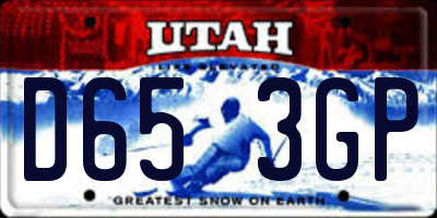 UT license plate D653GP