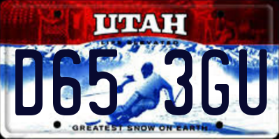 UT license plate D653GU