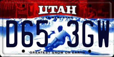 UT license plate D653GW