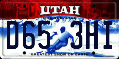 UT license plate D653HI