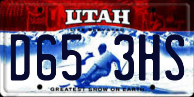 UT license plate D653HS
