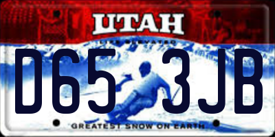 UT license plate D653JB