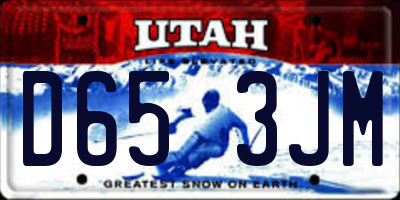 UT license plate D653JM