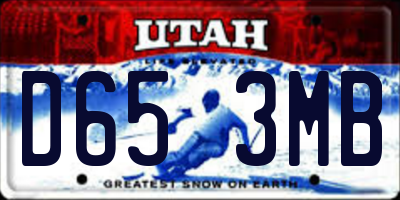 UT license plate D653MB
