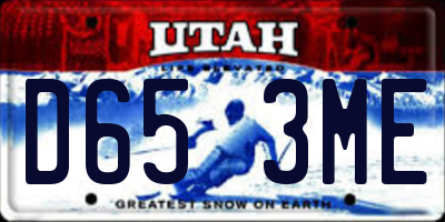 UT license plate D653ME