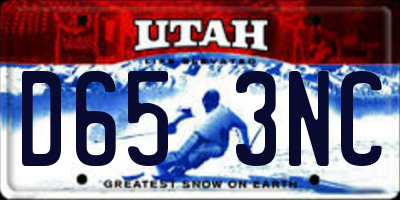 UT license plate D653NC
