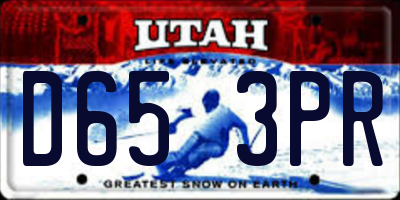 UT license plate D653PR