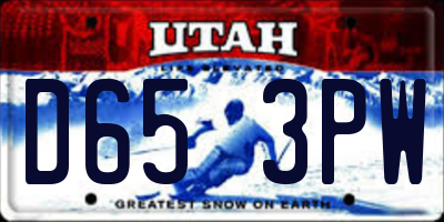 UT license plate D653PW