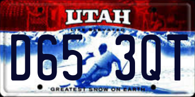 UT license plate D653QT