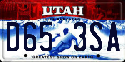 UT license plate D653SA