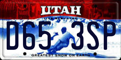 UT license plate D653SP