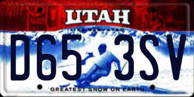 UT license plate D653SV